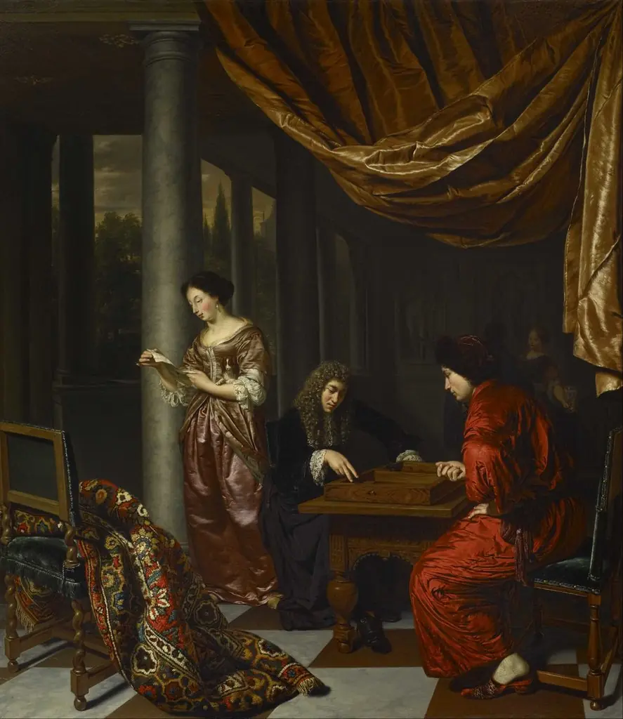 Interior with Figures Playing Tric-trac, by Frans van Mieris the Elder