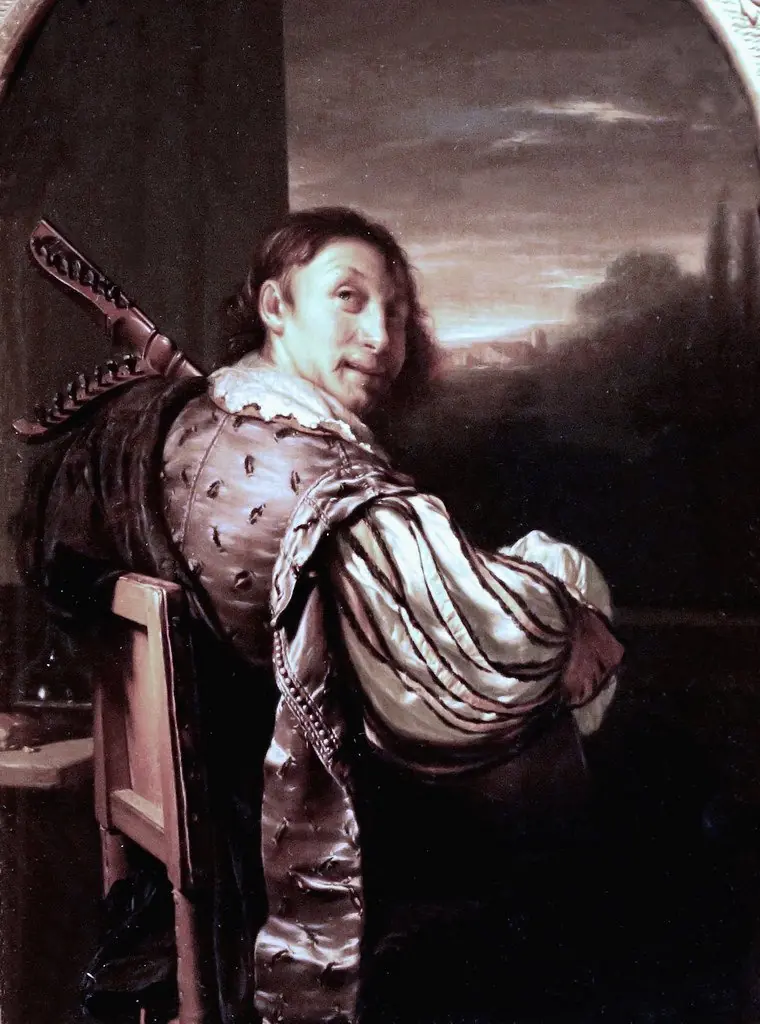 Man playing the Theorbo, by Frans van Mieris the Elder