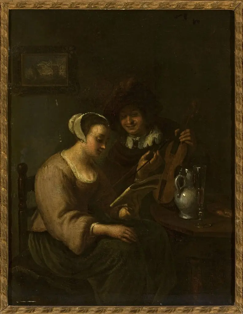 Musical duo with wine, by Frans van Mieris the Elder