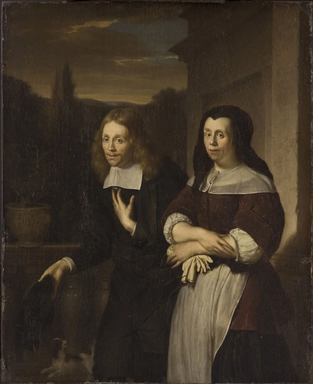 Portrait of a Husband and Wife, by Frans van Mieris the Elder, oil, 1675