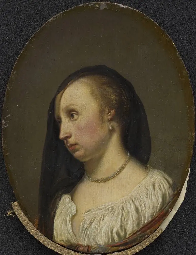 Portrait of the Wife of the Artist, Cunera van der Cock, by Frans van Mieris the Elder