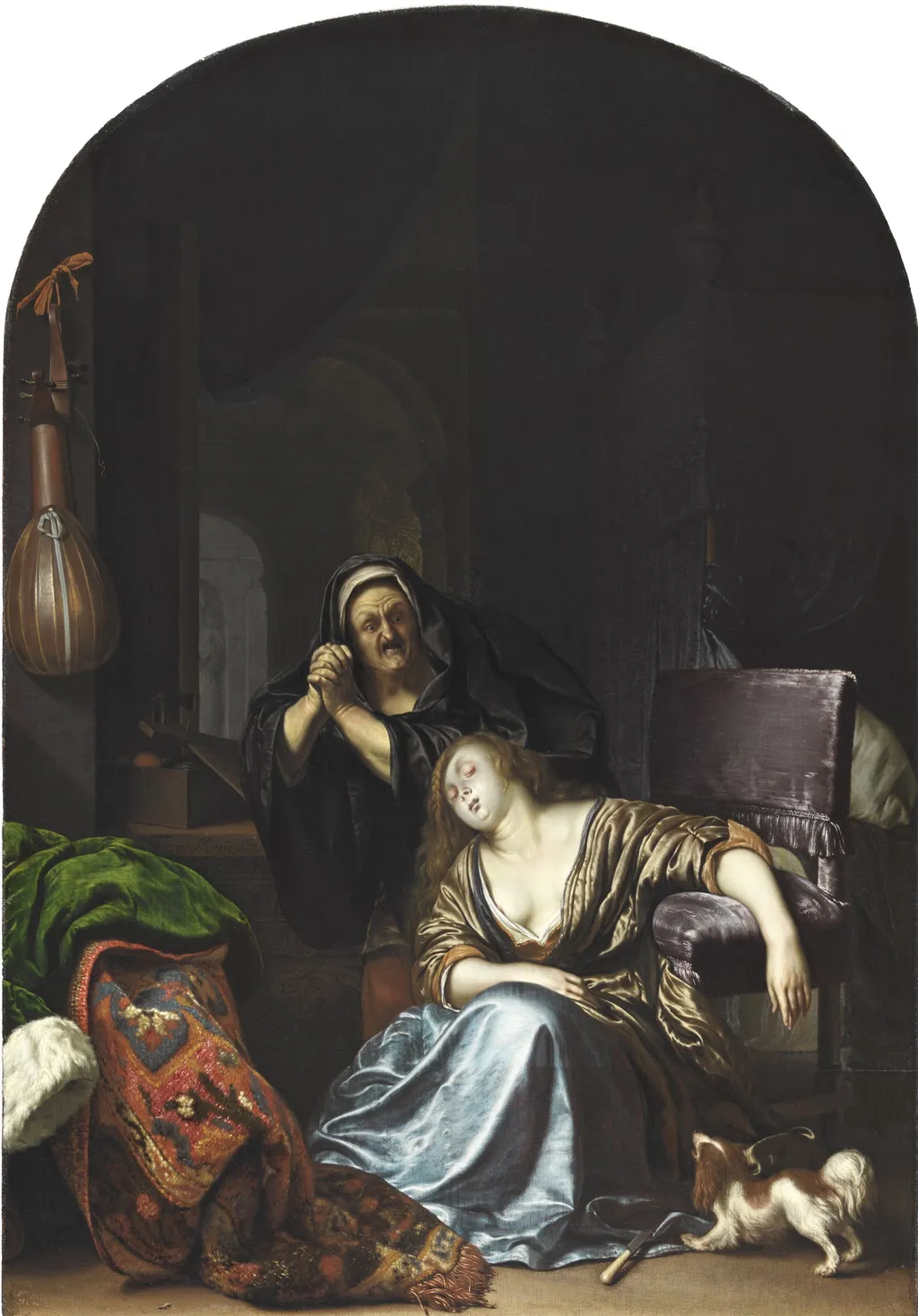 The Death of Lucretia, by Frans van Mieris the Elder, oil