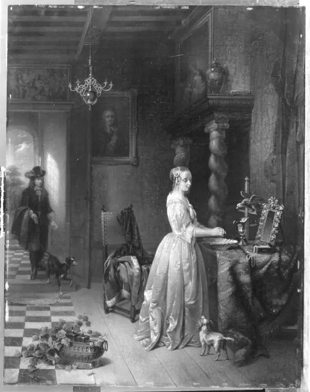 Weiß gekleidetes Mädchen bei der Toilette (Nachahmer), by Frans van Mieris the Elder
