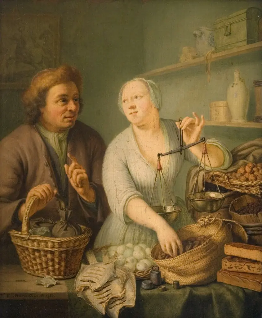 At the Marketwife's, by Frans van Mieris the Younger