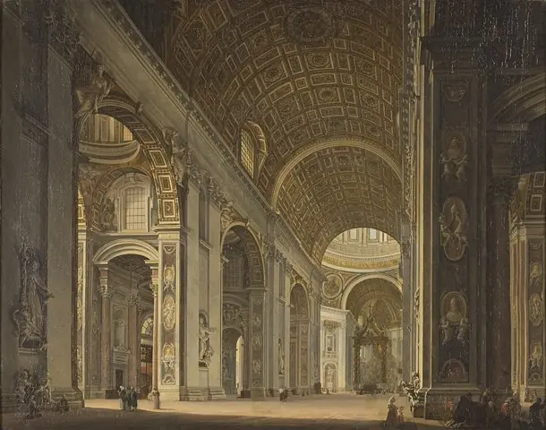Interieur van de Sint Pieterskerk te Rome, by Frans Vervloet