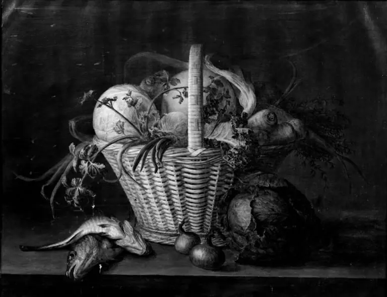 A Basket with Vegetables, by Frants Diderik Bøe