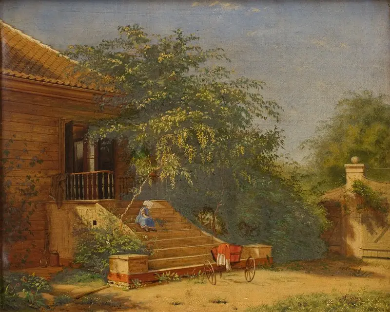 The Garden Steps Leading to the Painter Christen Købke's Studio at Blegdammen, Copenhagen, by Frants Diderik Bøe