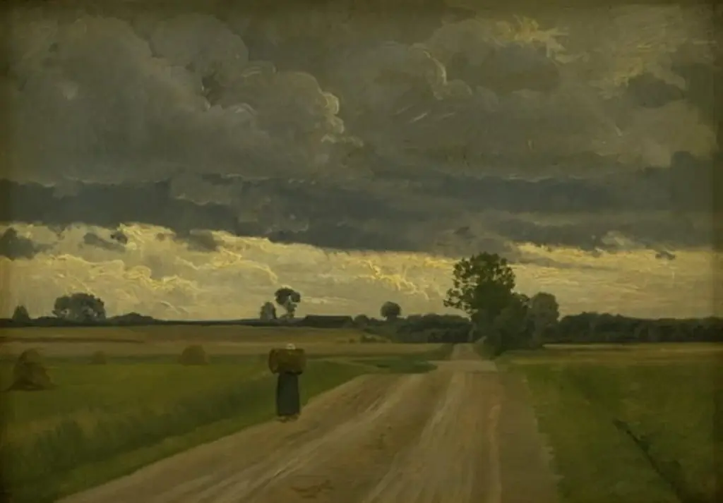 Landskab i gråvejr, by Frants Henningsen