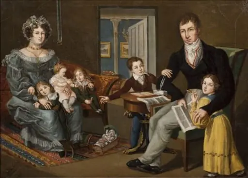 Familia unui librar sas în interior Biedermeier