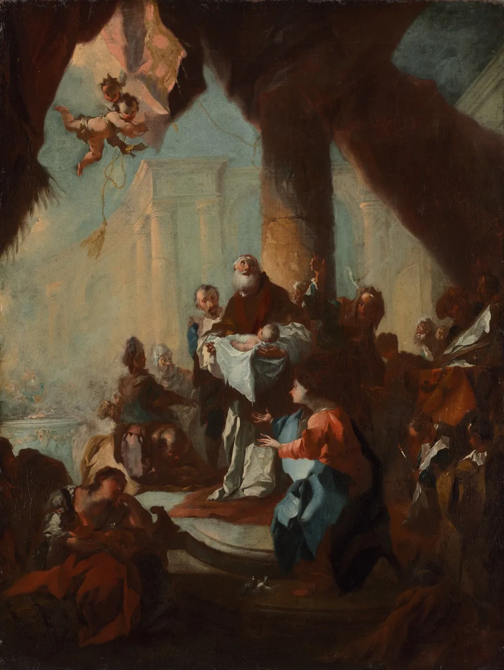 Study for "The Presentation of Christ in the Temple" (for Saint Ulrich, Vienna), by Franz Anton Maulbertsch, oil, 1750