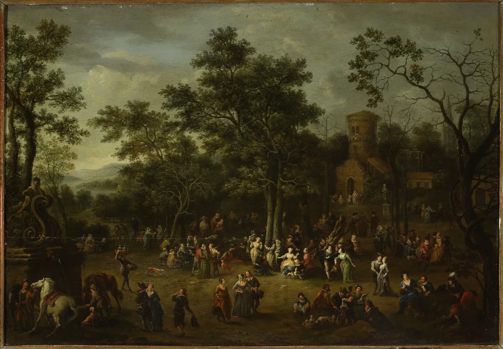 Festivity in a park, by Franz de Paula Ferg, oil, 1724
