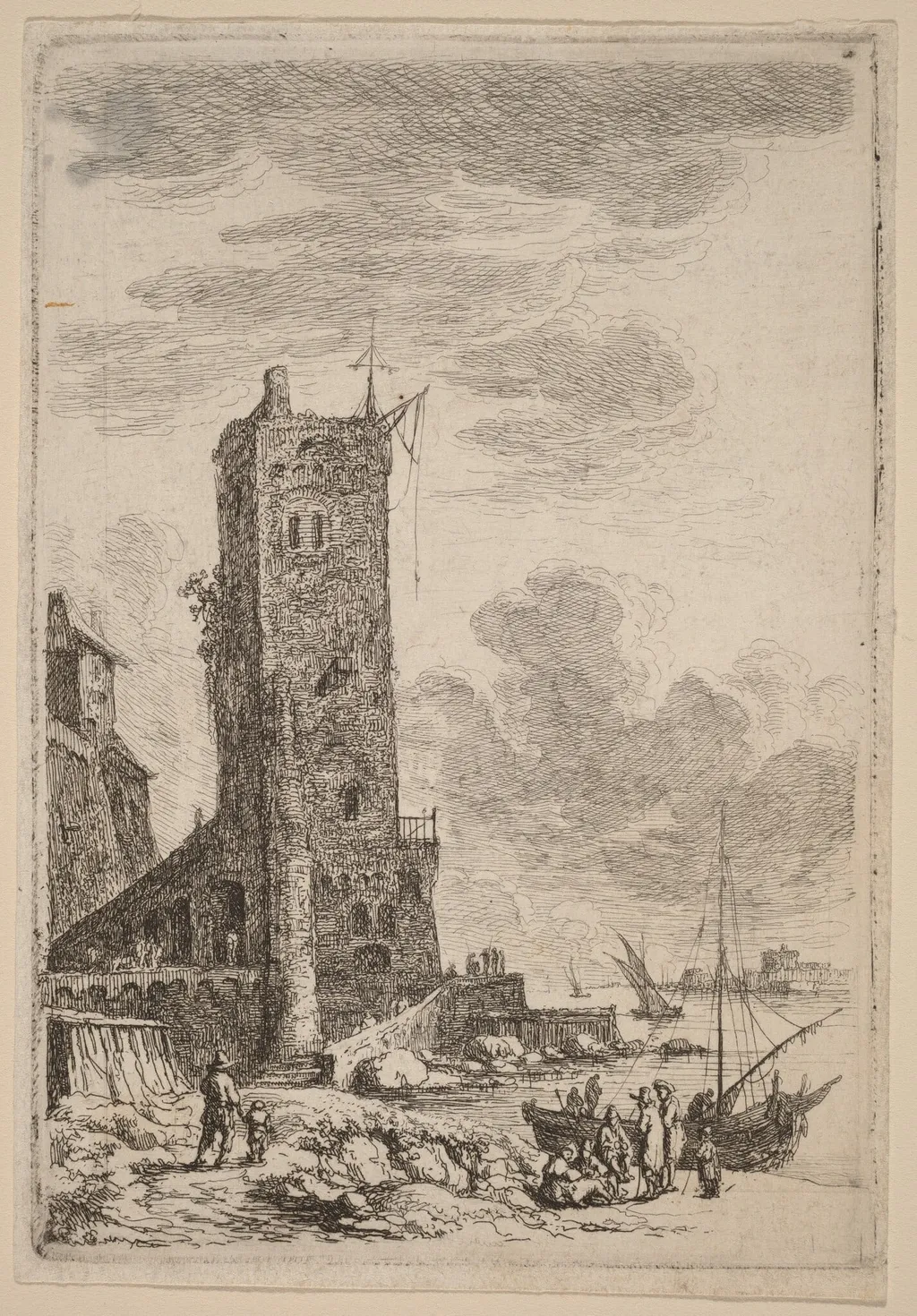 Harbor at Livorno, by Franz Edmund Weirotter, ink, 1764