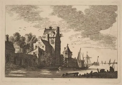 Houses on an Inlet, by Franz Edmund Weirotter