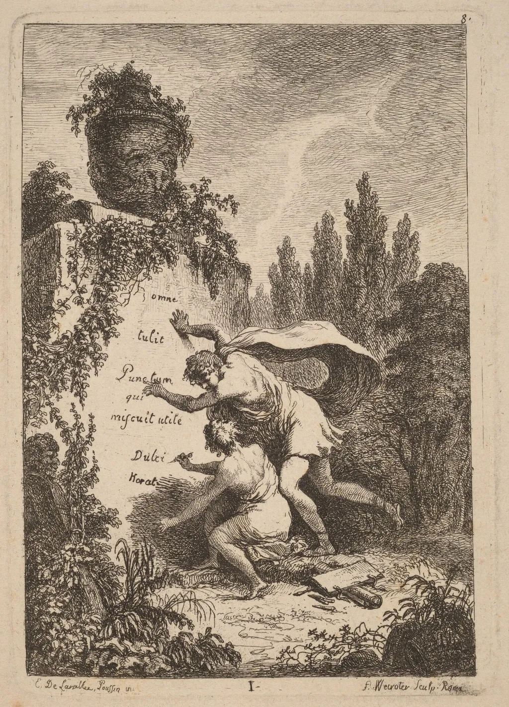 Nella Venuta in Roma: pl. 1, by Franz Edmund Weirotter, ink, 1764