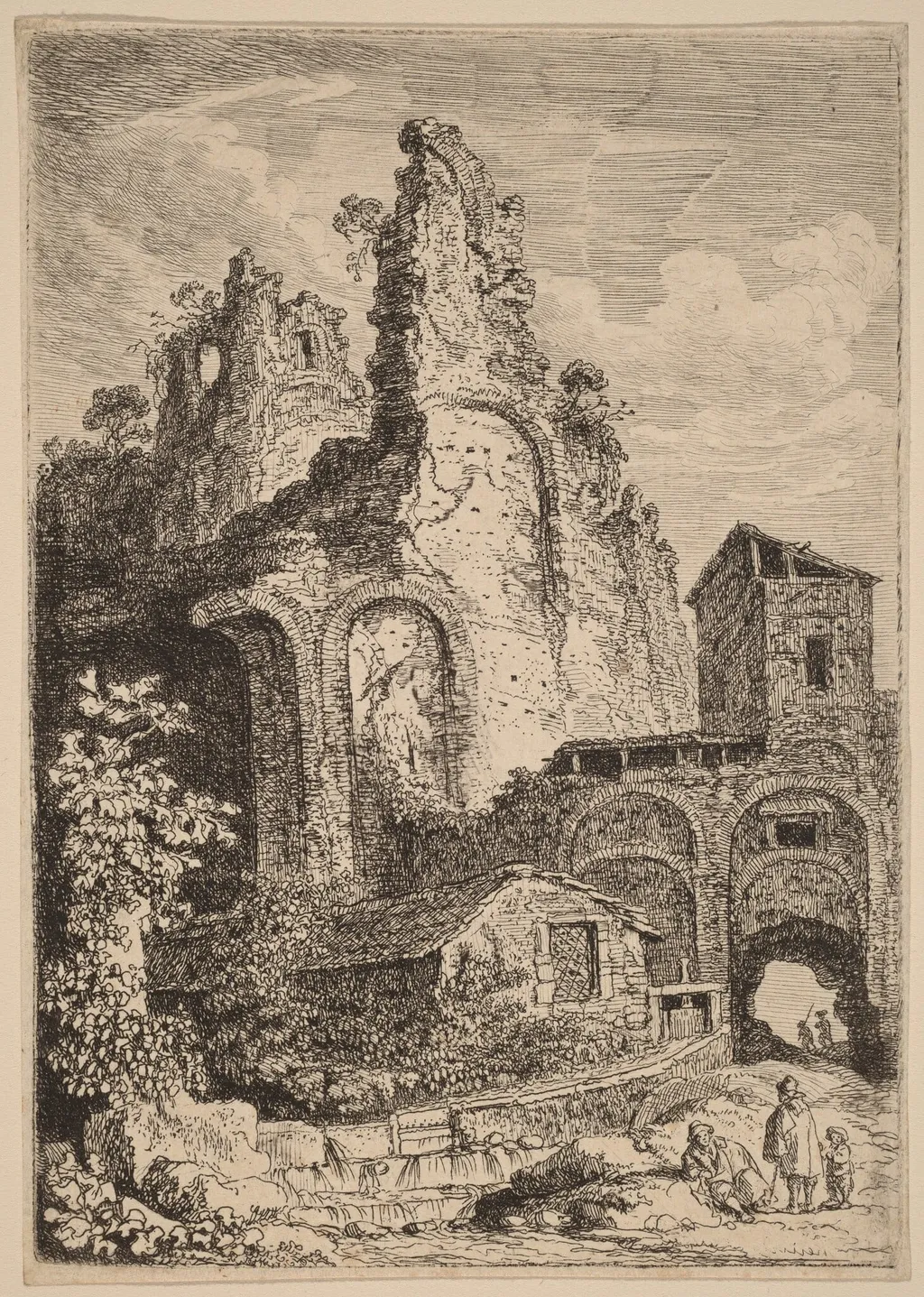 The Old Palace at Tivoli, by Franz Edmund Weirotter, ink, 1764