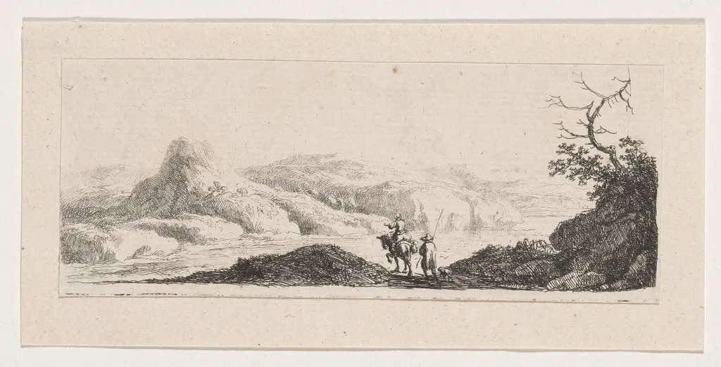 Two Men at the Ford, by Franz Edmund Weirotter, ink, 1760