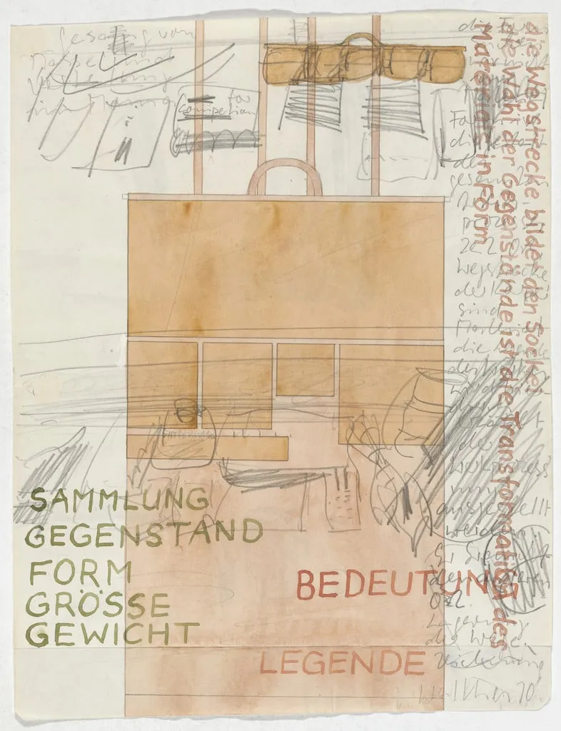 Untitled, by Franz Erhard Walther, watercolor, 1970
