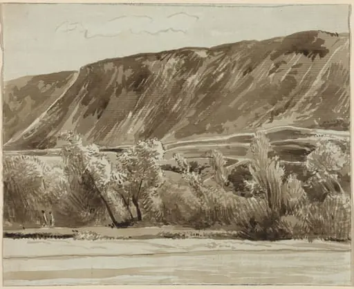 A River Bank with Mountains Beyond, by Franz Innocenz Josef Kobell