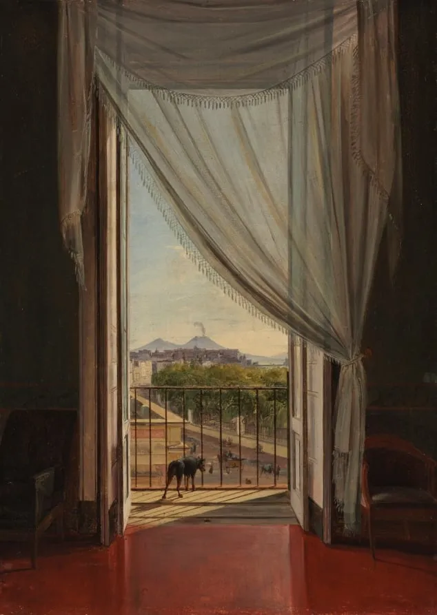 A View of Naples through a Window, by Franz Ludwig Catel, unspecified, 1824