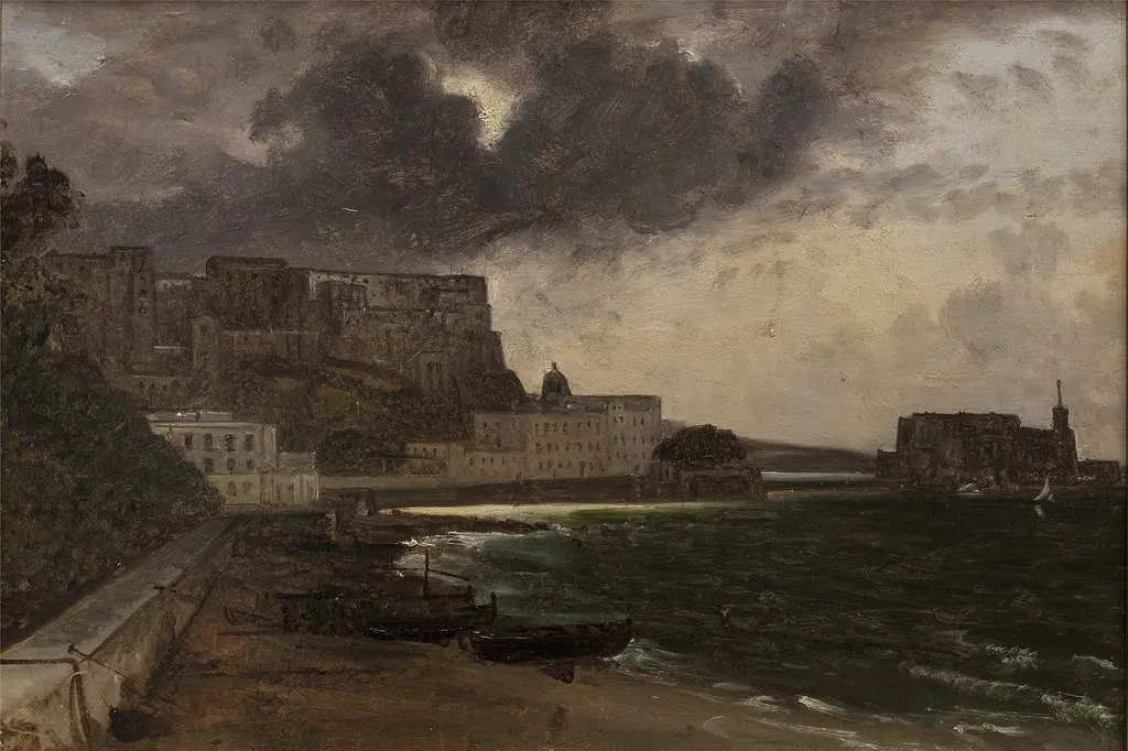 From the Harbour at Naples. Gathering Storm, by Franz Ludwig Catel