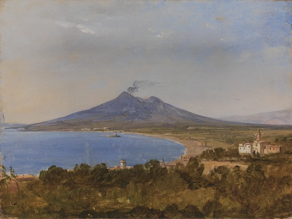 The Gulf of Naples with Vesuvius, by Franz Ludwig Catel, oil, 1850