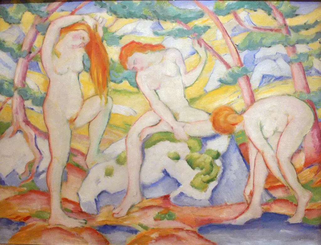 bathing girls, by Franz Marc