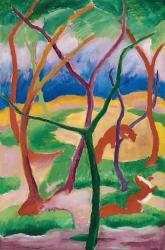 Weasels at Play, by Franz Marc