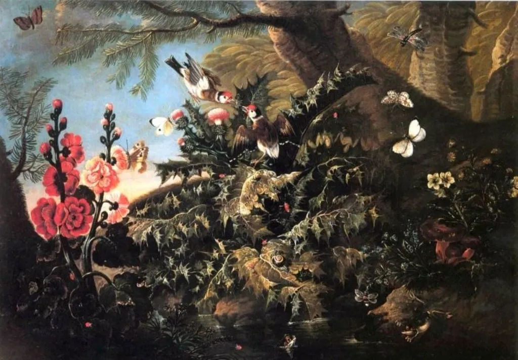Natură moartă cu broască; pandant: Natură moartă cu năpârcă, by Franz Michael Siegmund von Purgau, unspecified