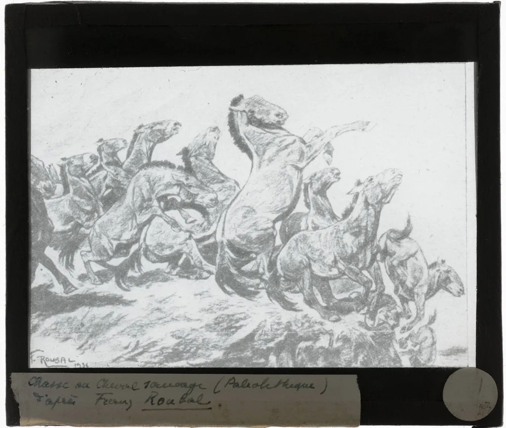 Franz Roubal. Jacht op wilde paarden. Paleolithicum, by Franz Roubal, 1938