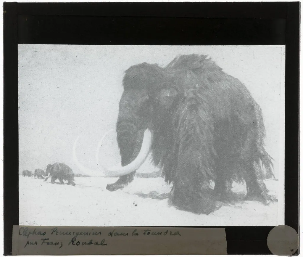 Franz Roubal. Wolharige mammoet op de toendra, by Franz Roubal, 1938