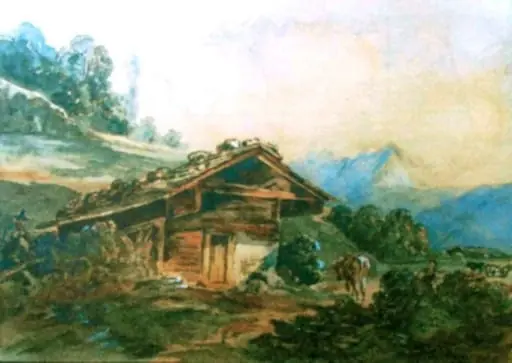 Peisaj de deal, by Franz Russ, 1859
