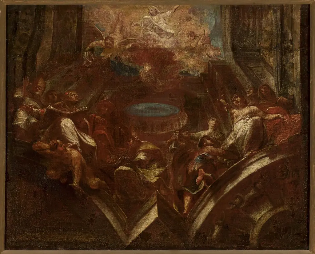 Sketch for the plafond Adoration of Madonna, by Franz Sigrist