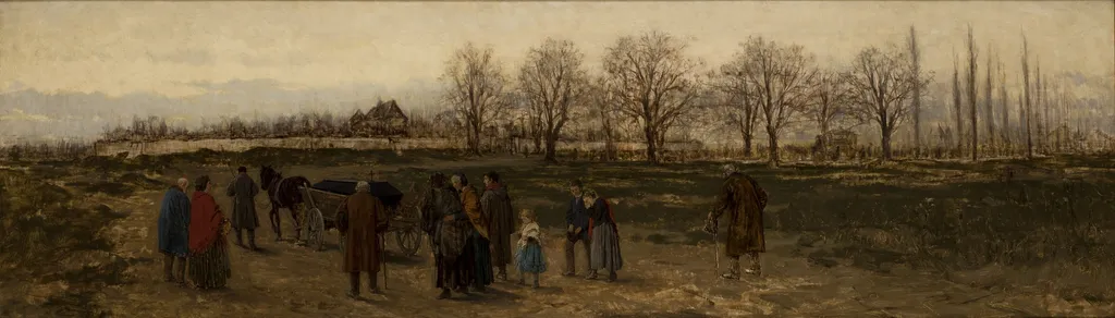 Funeral of a Pauper in Germany, by Franz Streitt, oil, 1874
