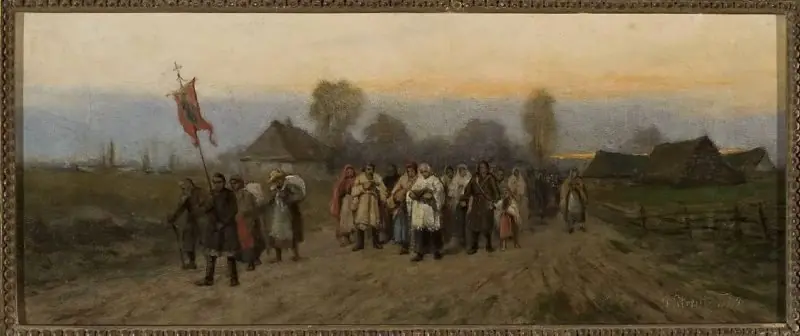 Village procession – pilgrimage, by Franz Streitt