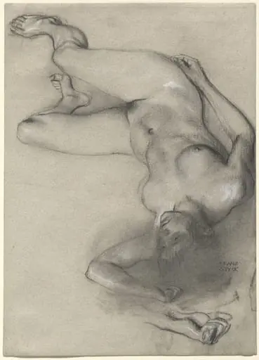 Nude Woman Lying on the Ground, by Franz von Stuck