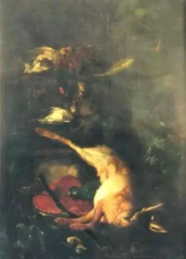 Păsări și iepure mort; pandant; Păsări moarte cu cocoș de munte, by Franz Werner, zis Dapper Tamm