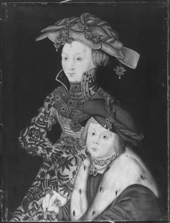 Johann Friedrich von Sachsen ("der Großmütige") als Knabe und seine Mutter Sophie von Mecklenburg, by Franz Wolfgang Rohrich