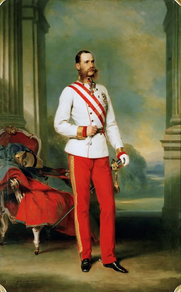 Franz Joseph I, Emperor of Austria wearing a Field Marshal uniform with the Great Star of the Military Order of Maria Theresa, by Franz Xaver Winterhalter