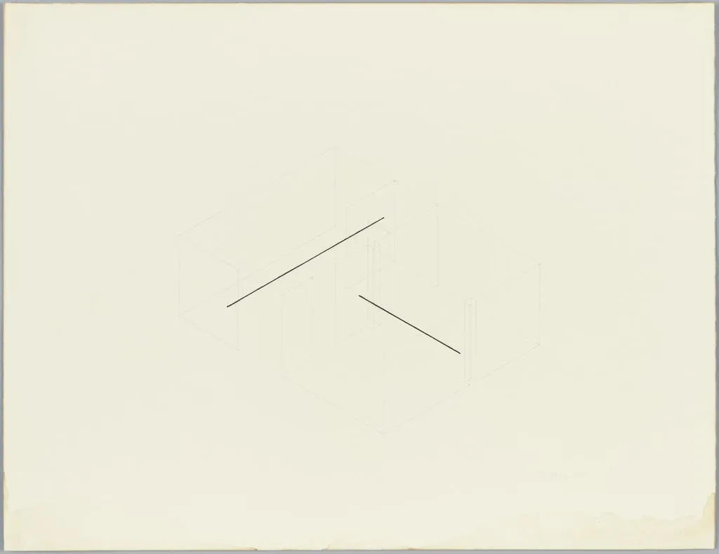 Untitled, by Fred Sandback, graphite, 1977