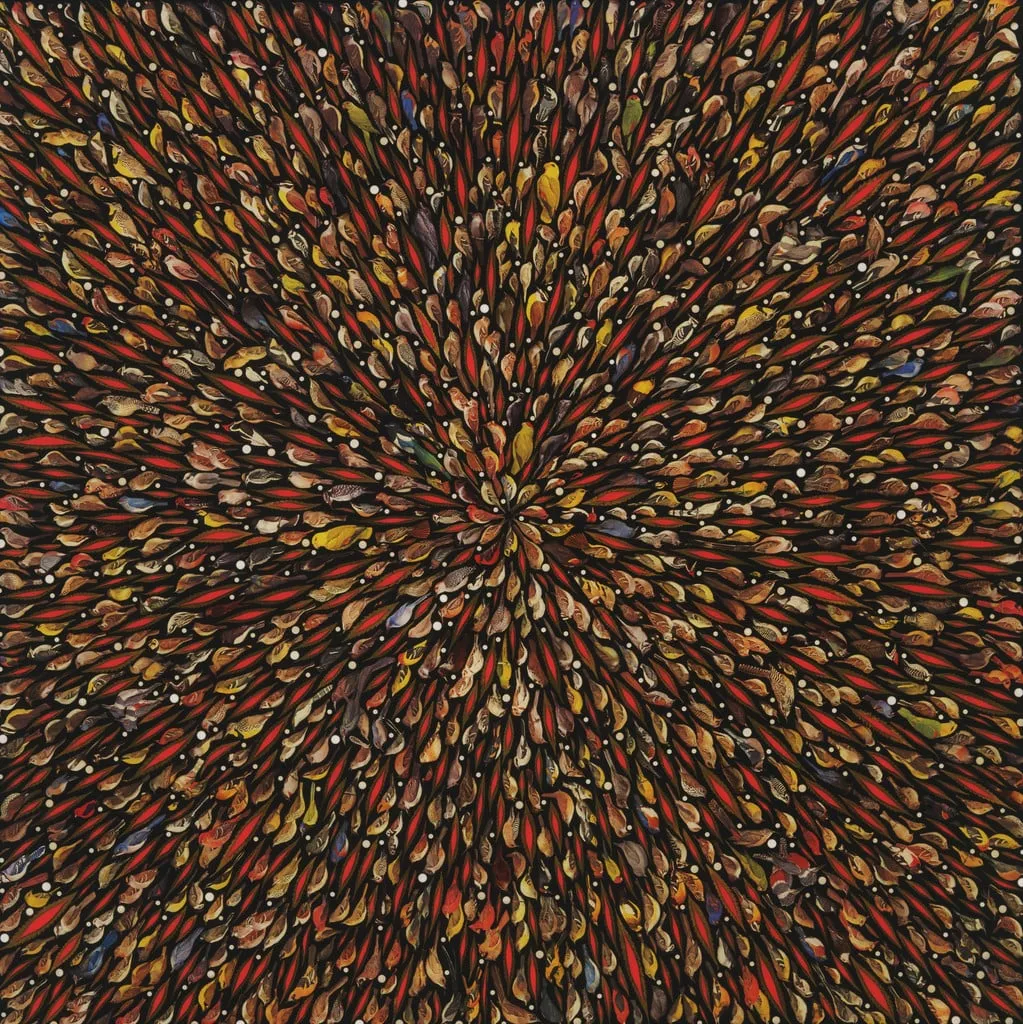 Untitled, by Fred Tomaselli, wood, 1997