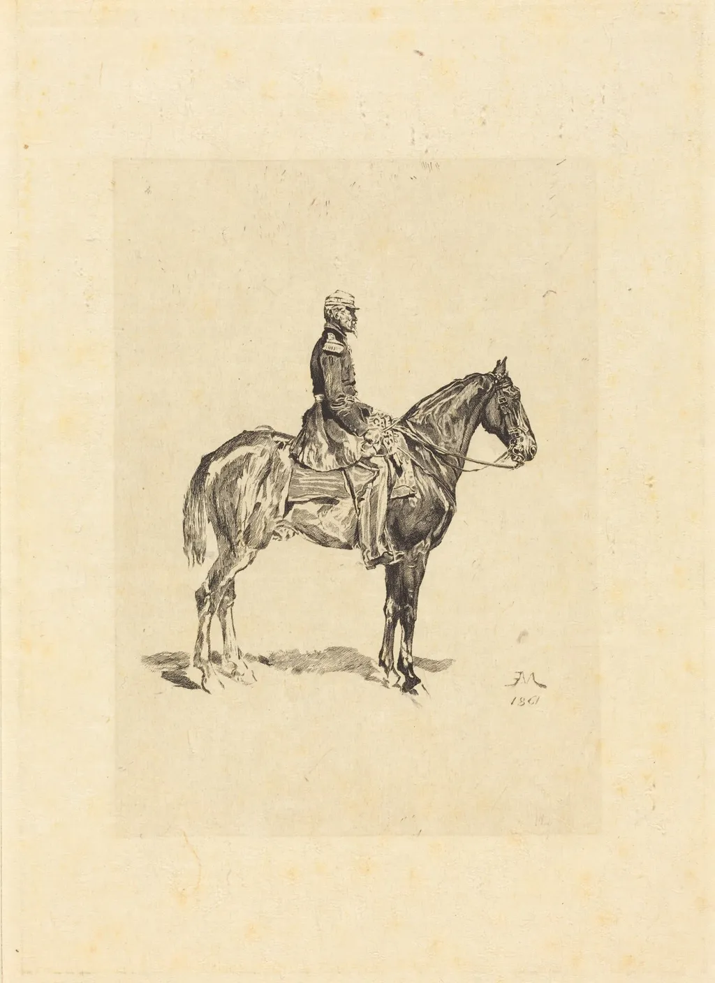 Horseman, by Frédéric Auguste Laguillermie, ink, 1861