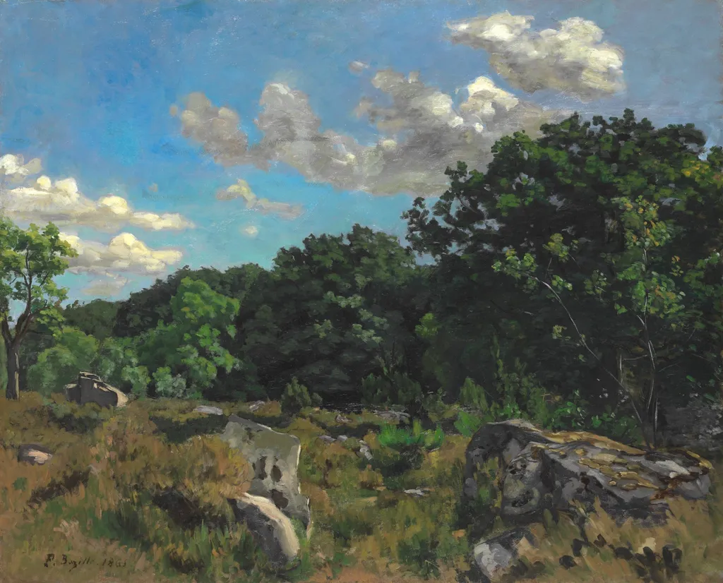 Landscape at Chailly, by Frédéric Bazille, oil, 1865