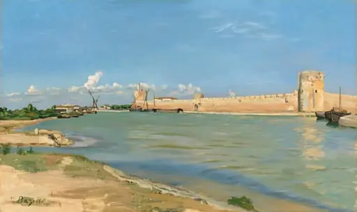 The Western Ramparts at Aigues-Mortes, by Frédéric Bazille