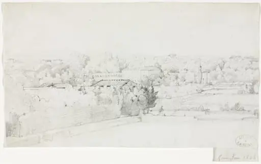 View of the Villa Borghese and its Orangerie from the Villa Medici, by Frederic Bourgeois de Mercey