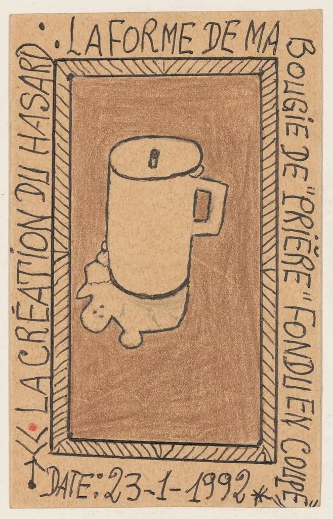 Untitled, by Frédéric Bruly Bouabré, graphite, 1992