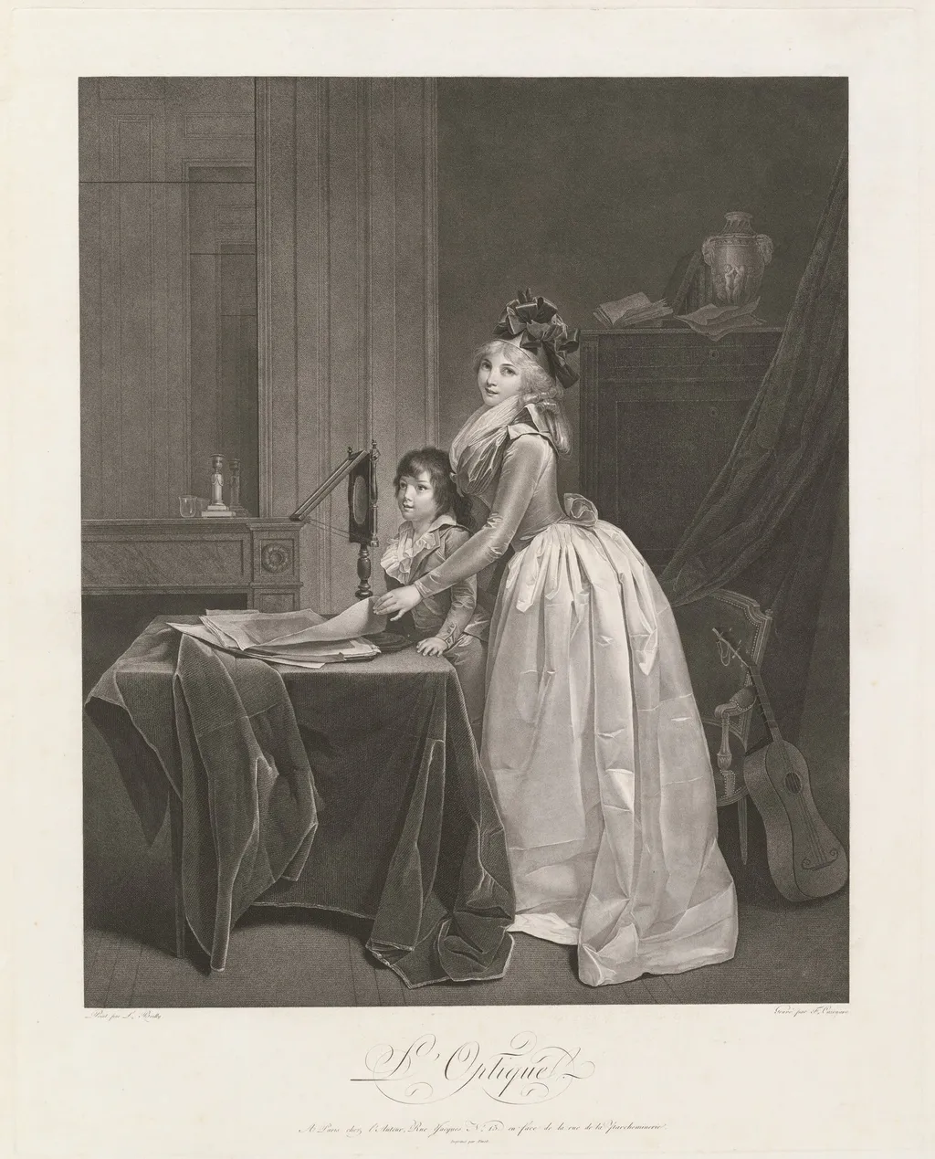 L'Optique (The Optical Viewer), by Frédéric Cazenave, ink, 1793