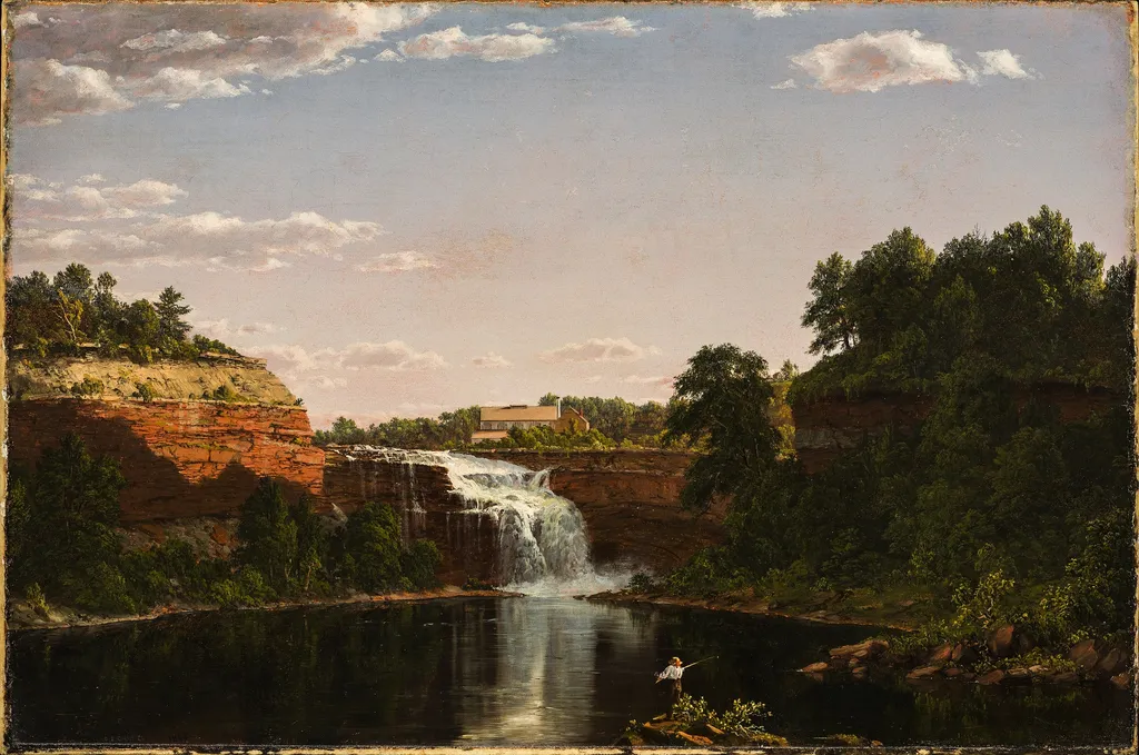 Lower Falls, Rochester, by Frederic Edwin Church, oil, 1849