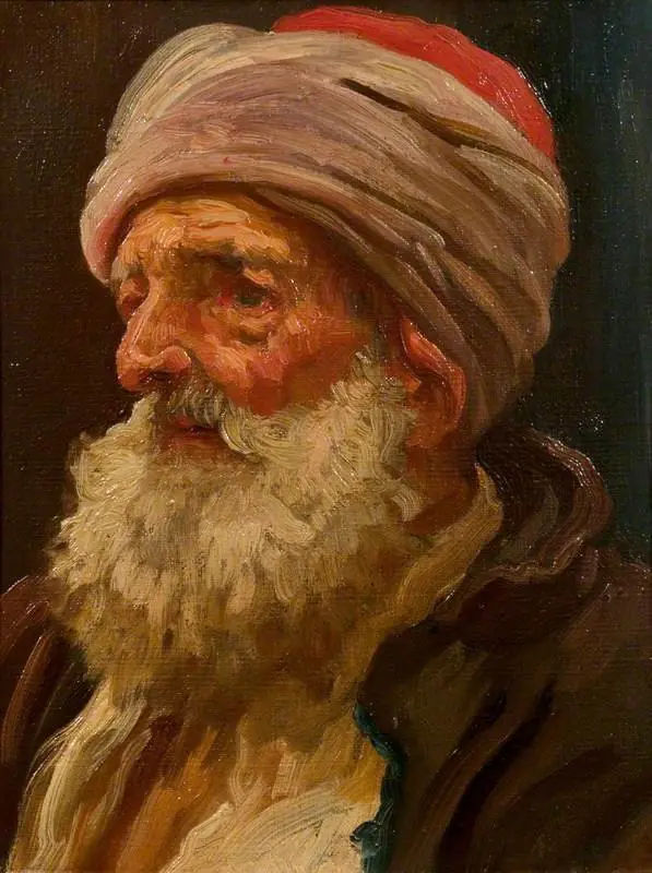Head of an Elderly Arab, by Frederic Leighton