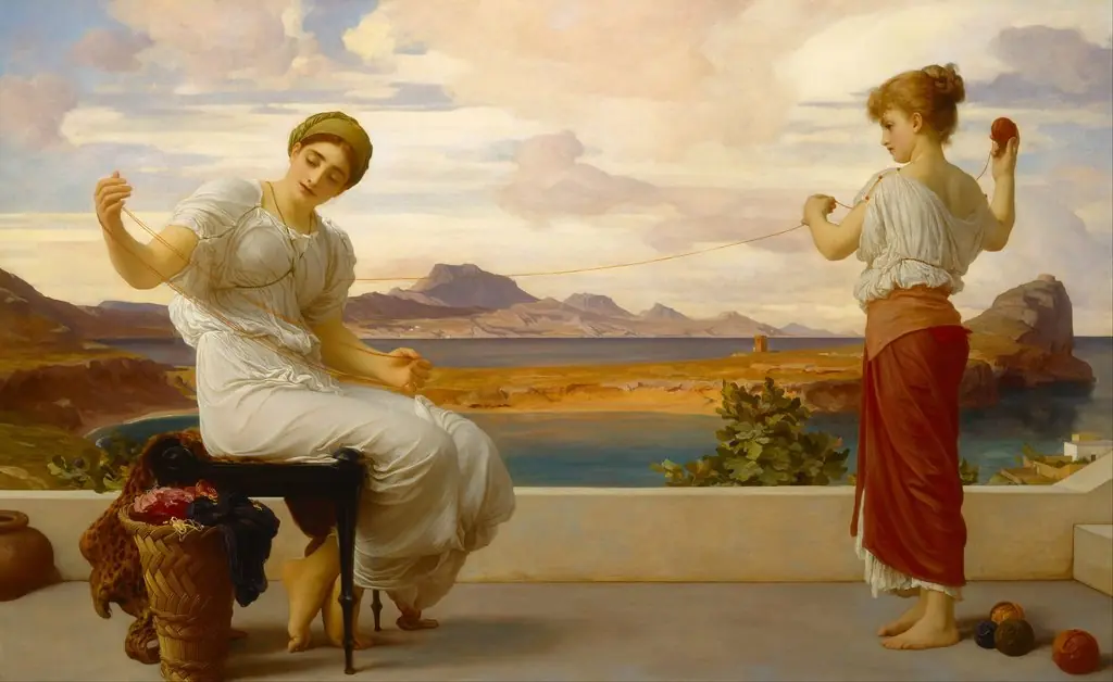 Winding the skein, by Frederic Leighton