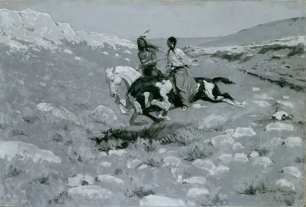 Ceremony of the Fastest Horse, by Frederic Remington, oil, 1900